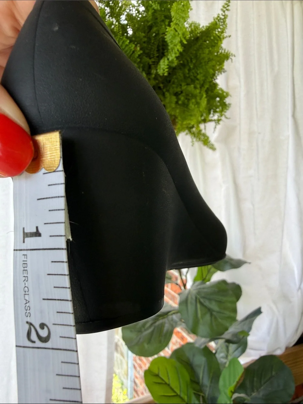 Crocs Lina Black Wedge Pumps Women 7 Comfort Work Shoes Slip On Round Toe Closed